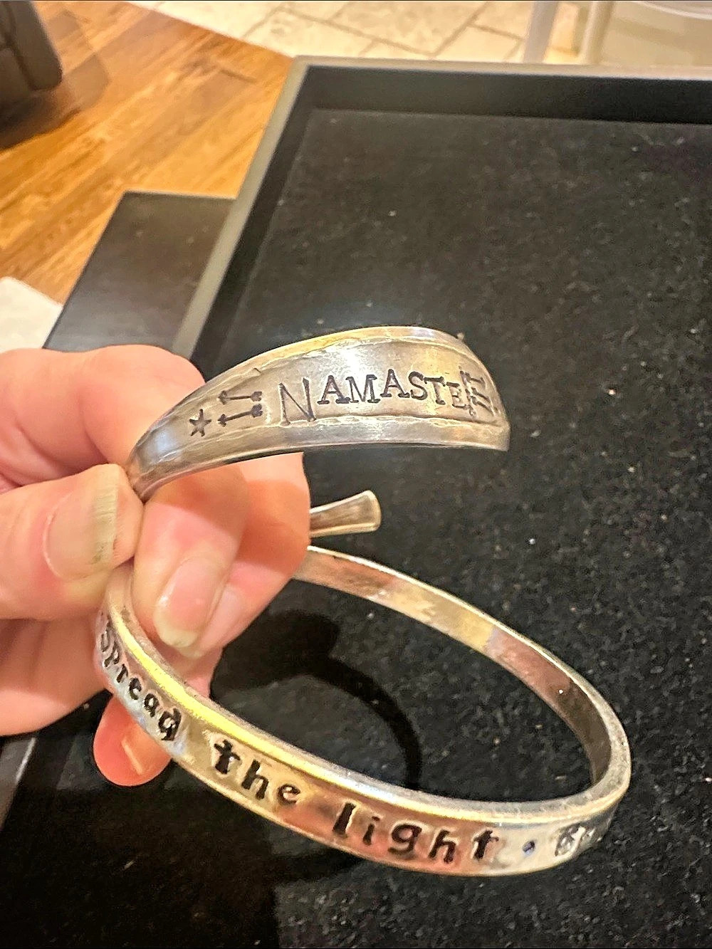 Set of 2 bracelets. Namaste and be the light